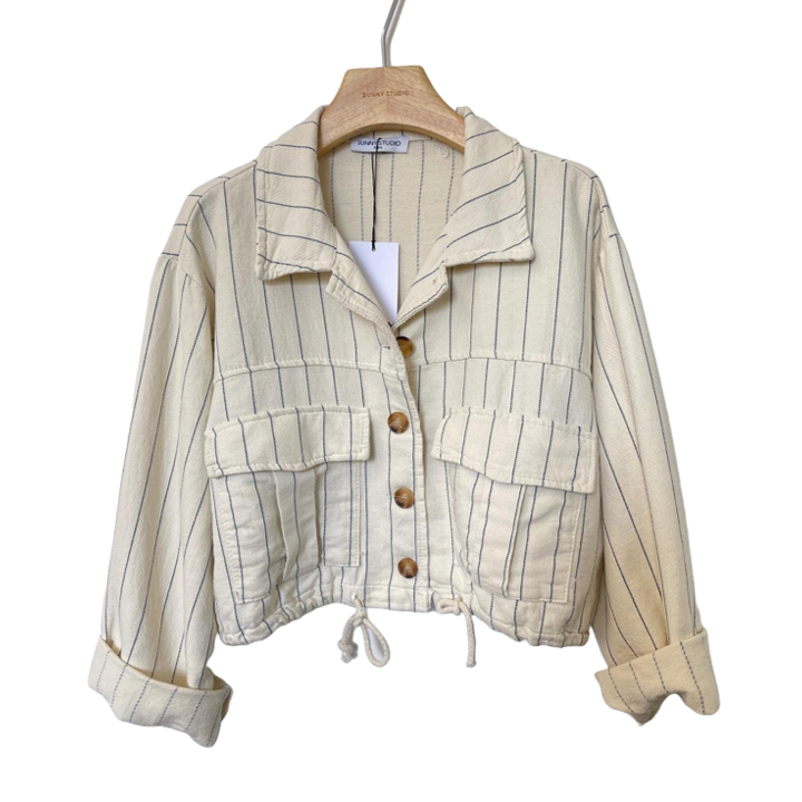 1SO0403-193 [SUNNY STUDIO] Striped Jacket White #607610 (EU)