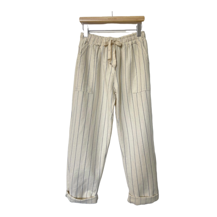 1SO0403-194 [SUNNY STUDIO] Striped Trousers White #372681 (EU)