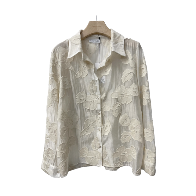 1SO0403-196 [SUNNY STUDIO] Blouse With Pattern White #48682 (EU)