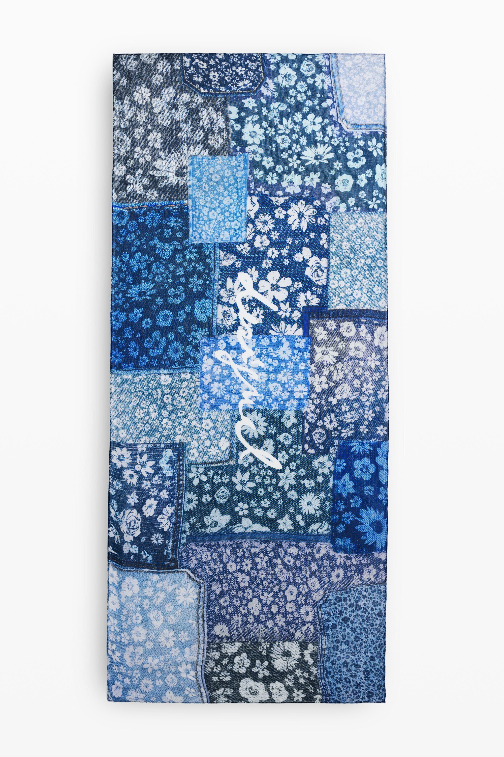 西班牙代購 10-DESIGUAL Foulard rectangular denim patch 🎄🎄香港現貨🎄🎄