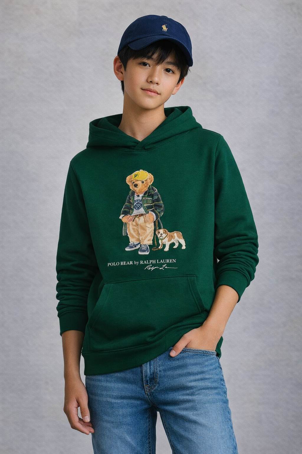 OBS389 POLO BEAR 連帽長袖Tee