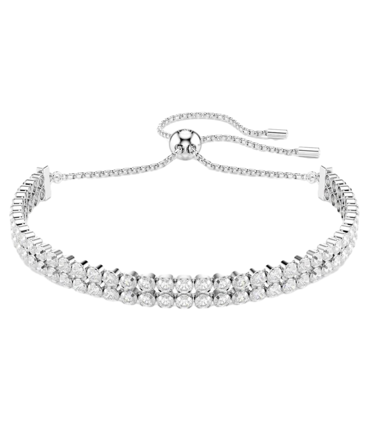 【Swarovski】Matrix Bracelet, Round Cut, White, Rhodium Plated  銀