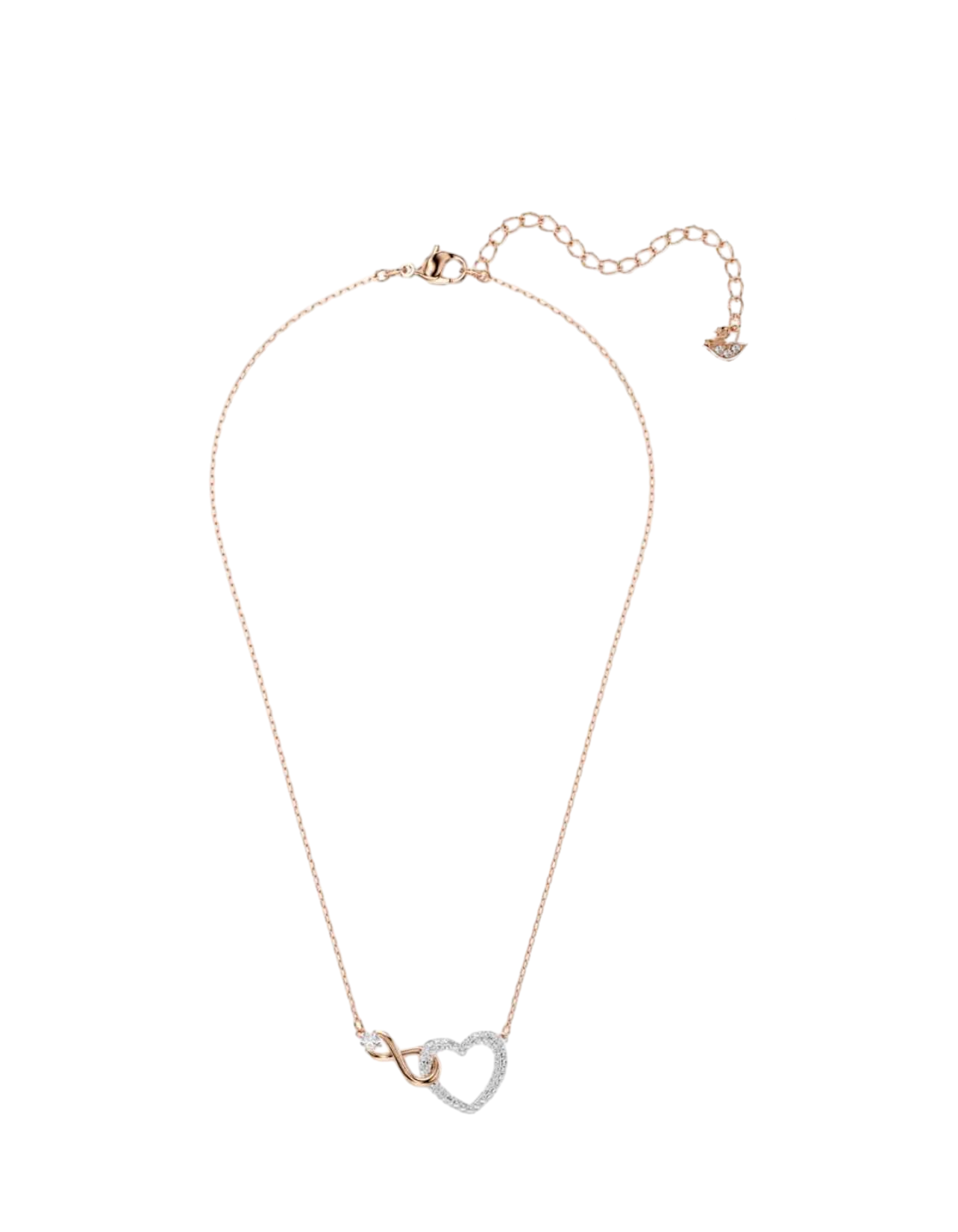 【Swarovski】Hyperbola Necklace, Infinity And Heart, White, Mixed Metal Finish  銀