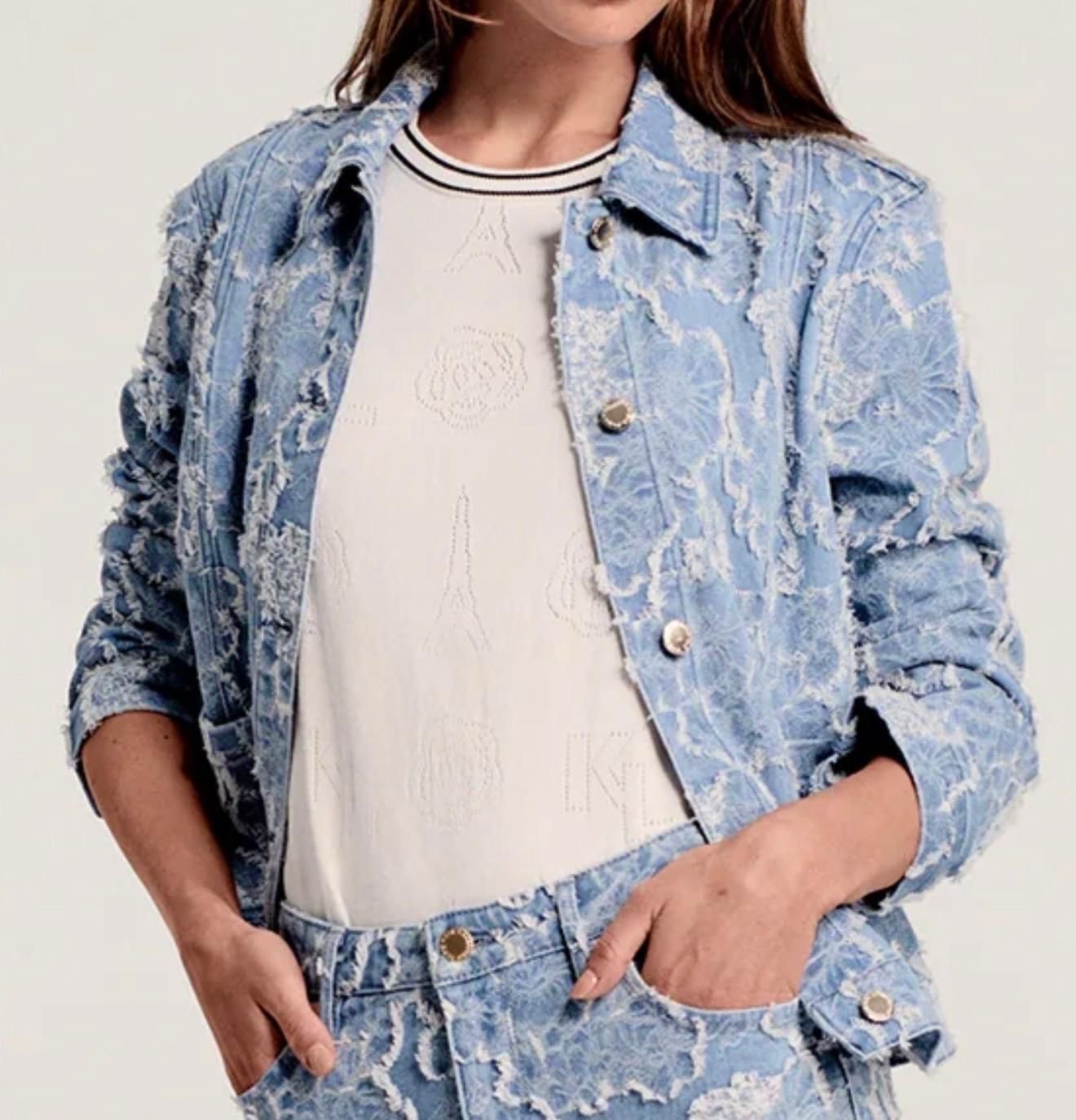 Karl Lagerfeld 重工立體花牛仔褸 KL322