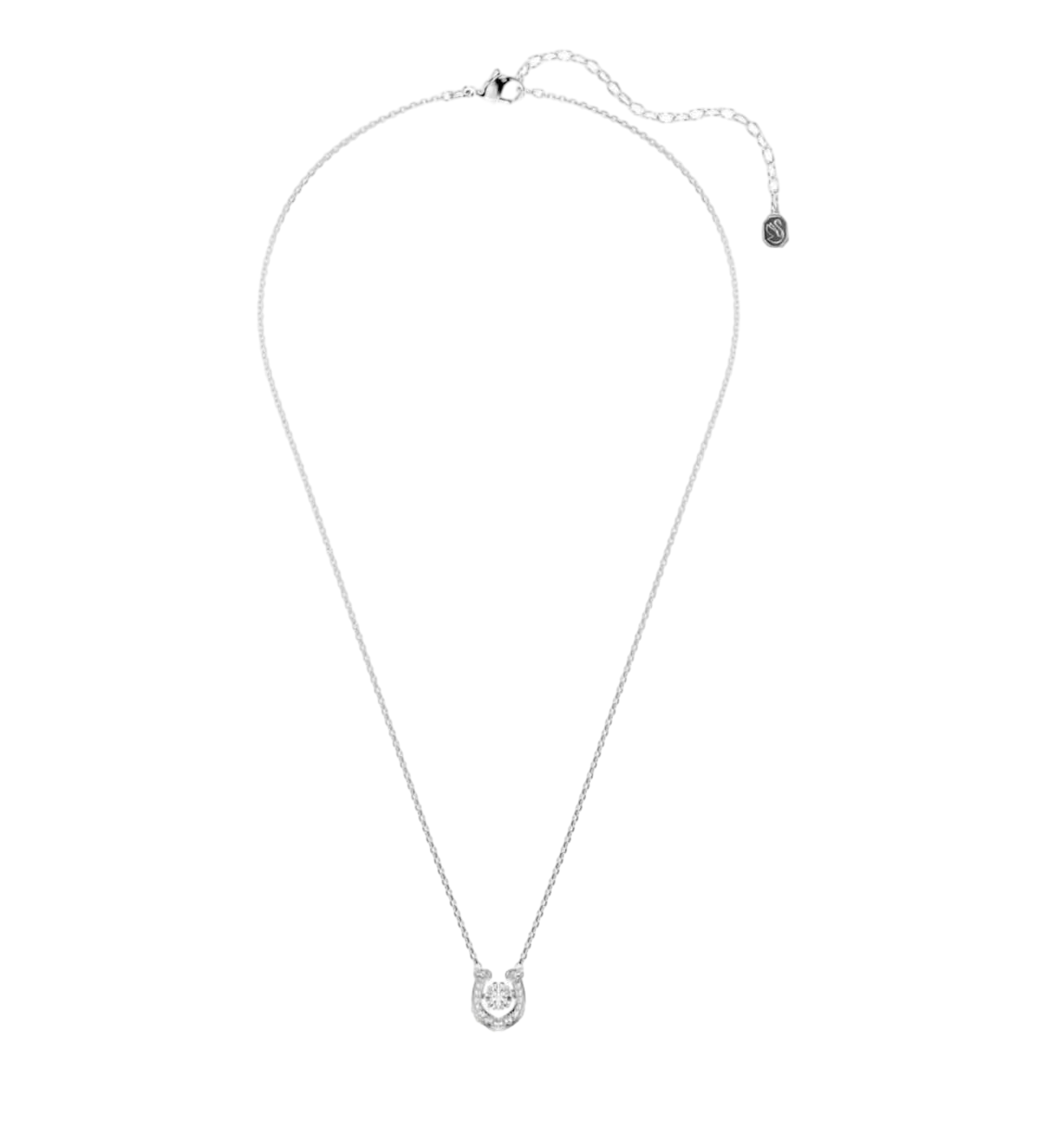 【Swarovski】Symbolica Pendant, Crystal Pearl, Round Cut, Pavé, Horse Shoe, White, Rhodium Plated  銀