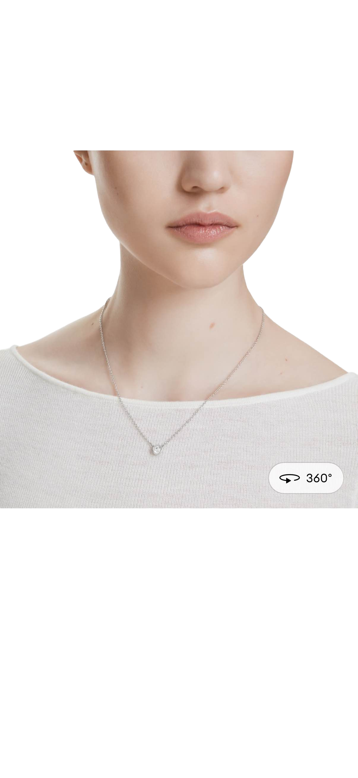 【Swarovski】Imber Pendant, Round Cut, White, Rhodium Plated  白