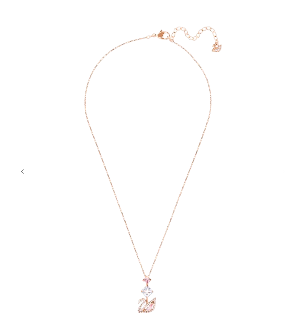 【Swarovski】 Swan Pendant, Swan, Pink, Rose Gold-tone Plated  粉
