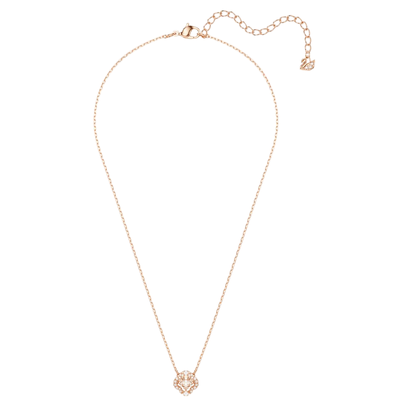 【Swarovski】Una 項鏈 幸運草, 粉紅色, 鍍玫瑰金色調  玫瑰金