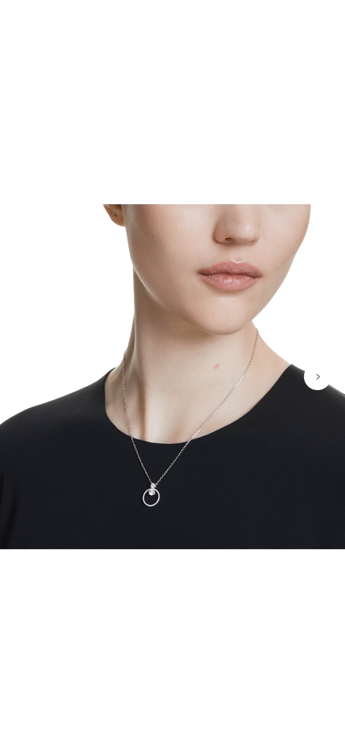 【Swarovski】Constella Pendant, Pavé, Round Cut, White, Rhodium Plated  白