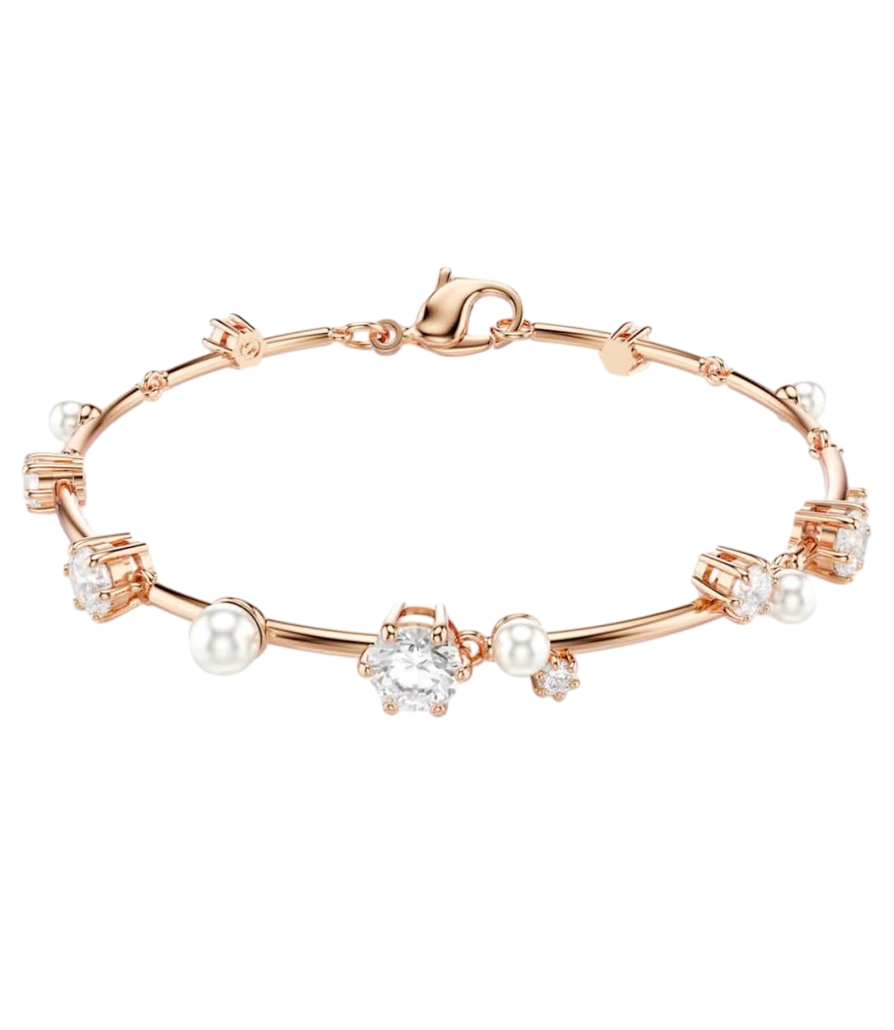 【Swarovski】Constella Bracelet, Crystal Pearl, Round Cuts, White, Rose Gold-tone Plated  玫瑰金