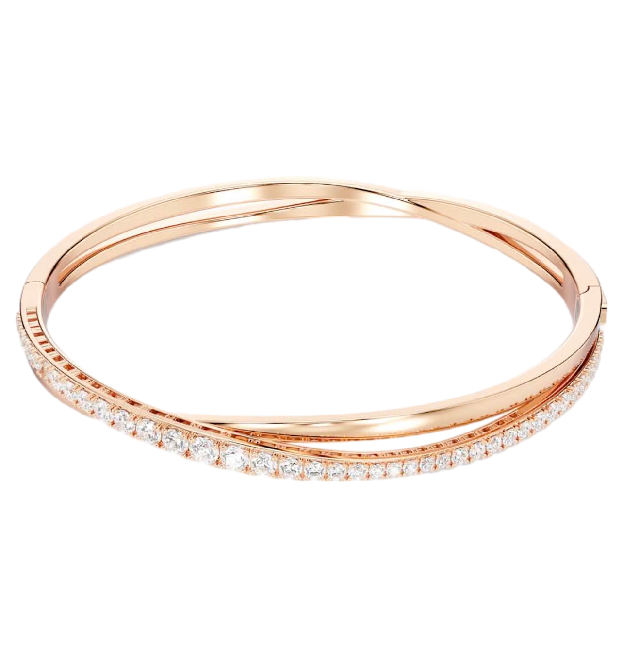【Swarovski】Hyperbola Bangle, White, Rose Gold-tone Plated  玫瑰金