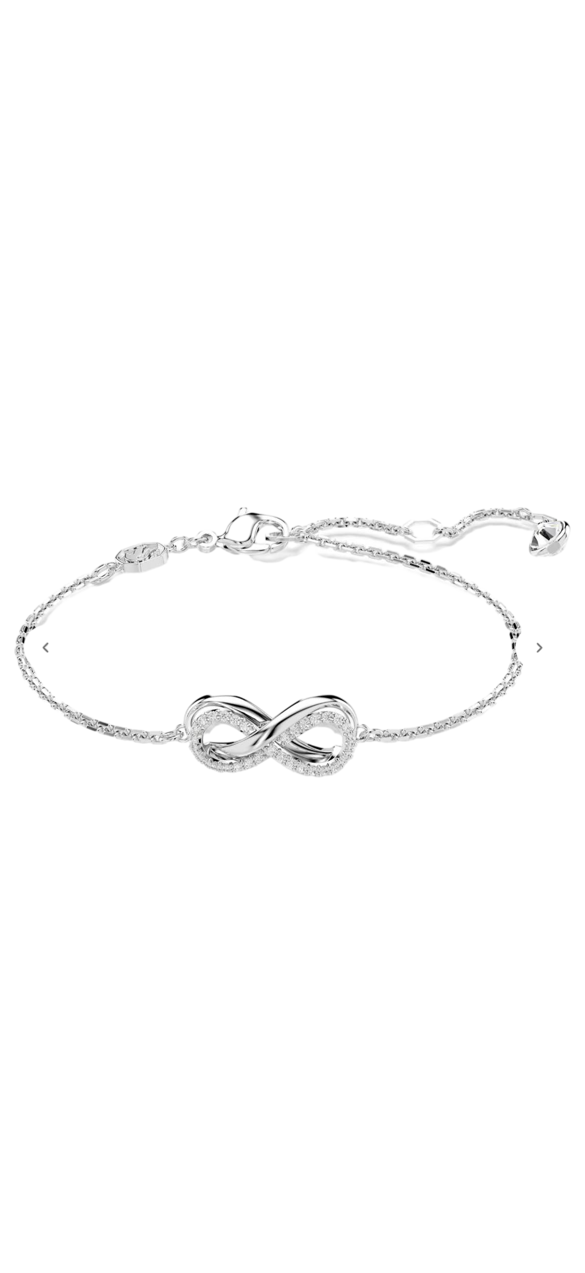 【Swarovski】Hyperbola Bracelet, Infinity, White, Rhodium Plated  白
