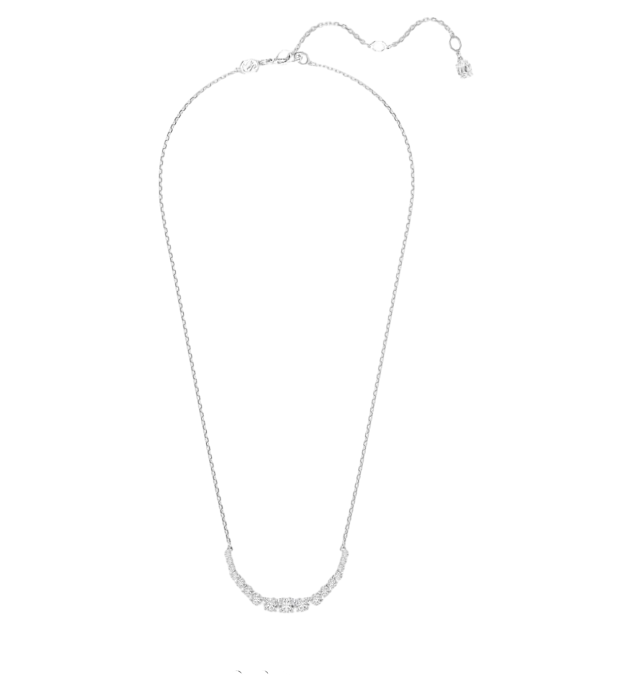 【Swarovski】Matrix Necklace, Gradient Of Round Cuts, White, Rhodium Plated  白