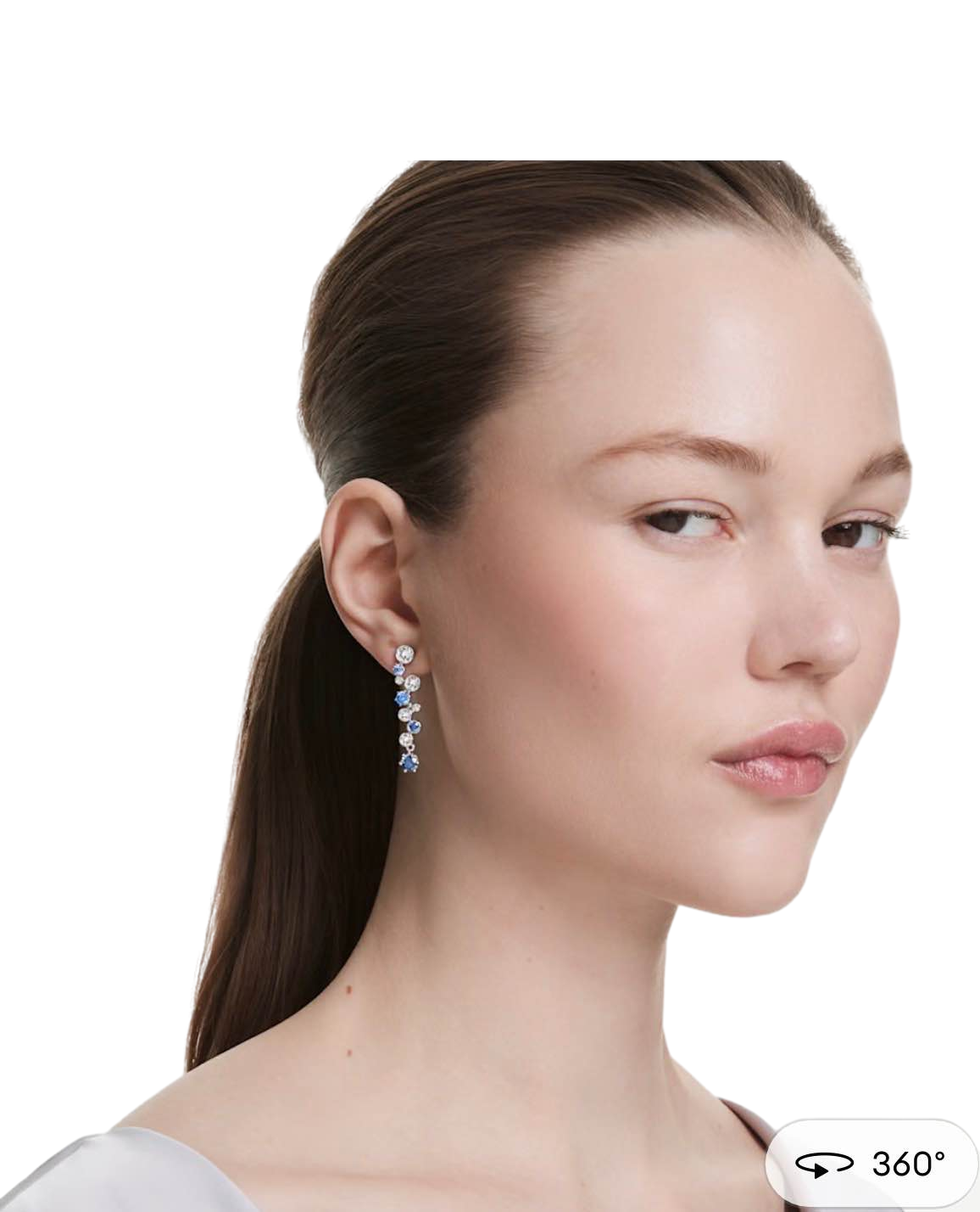 【Swarovski】5732775 Constella Drop Earrings, Mixed Cuts, Blue, Rhodium Plated  藍
