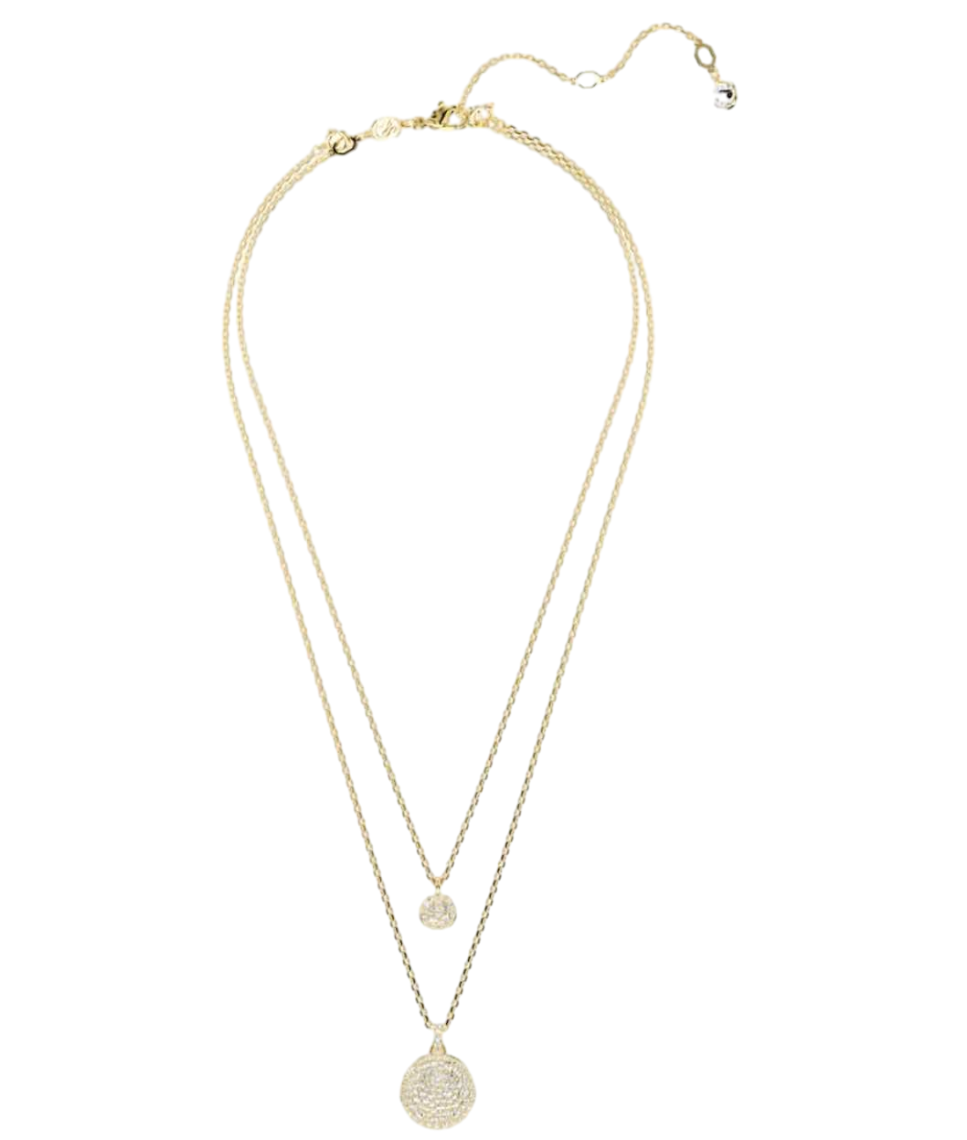 【Swarovski】Sublima Layered Pendant, White, Gold-Tone Plated  金
