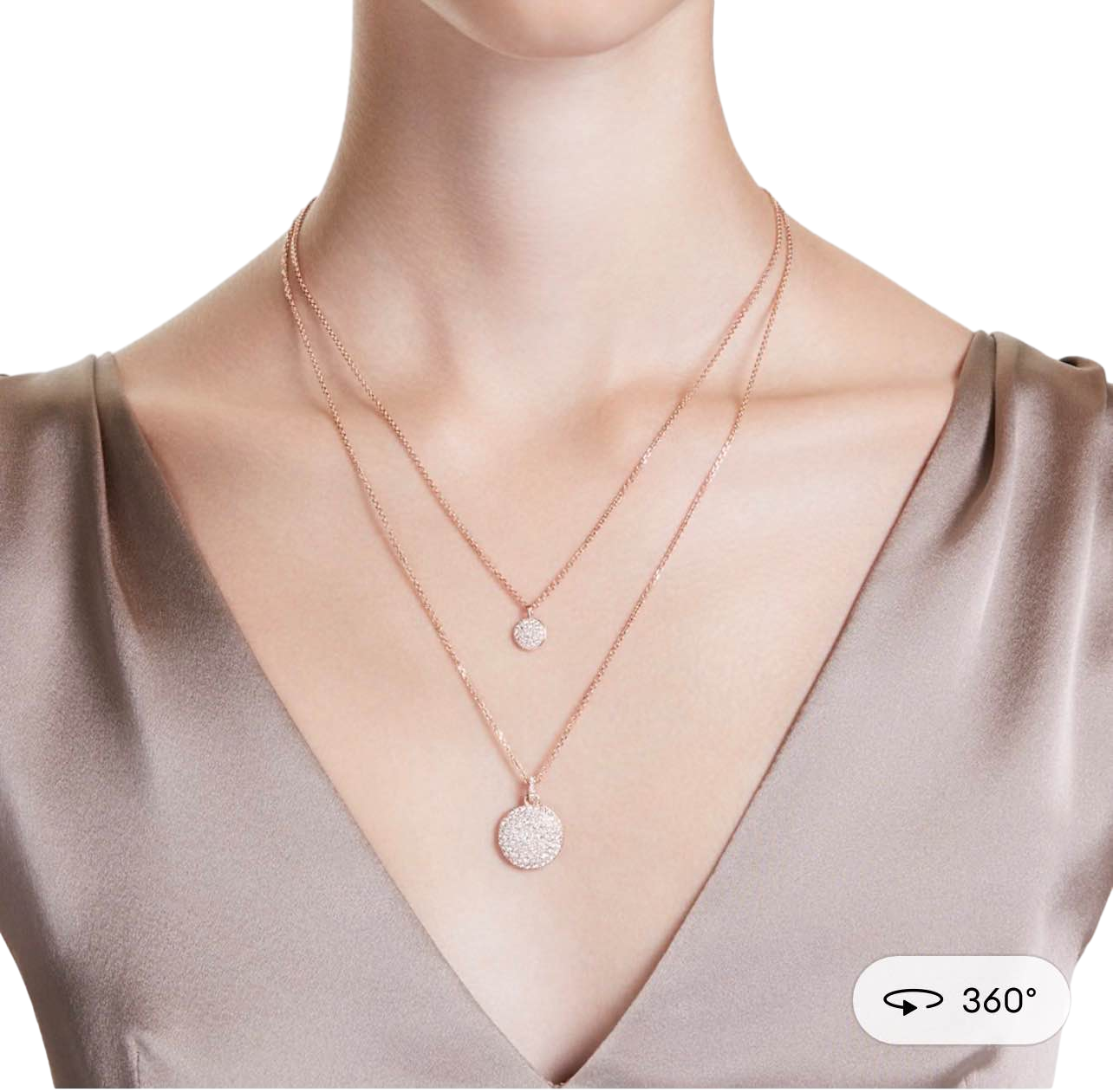 【Swarovski】Sublima Layered Pendant, White, Rose Gold-Tone Plated  玫瑰金