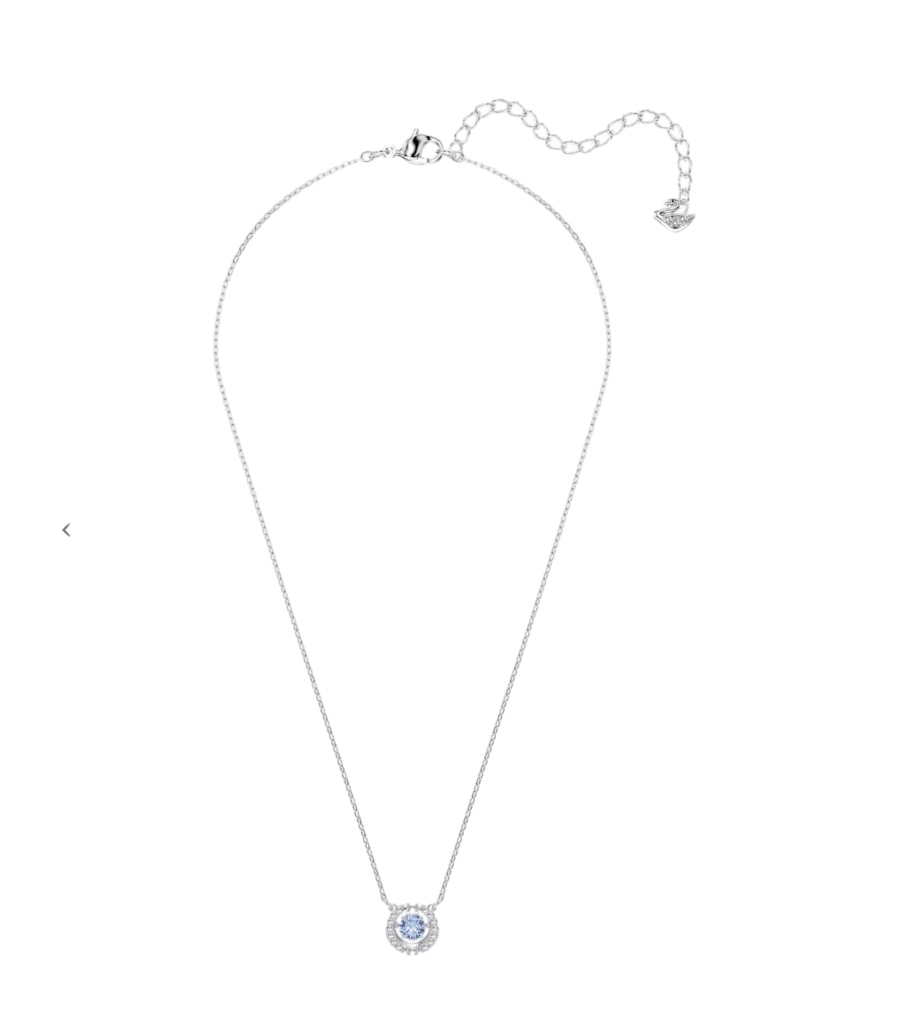 【Swarovski】5279425 Una Necklace, Round Cut, Blue, Rhodium Plated  藍