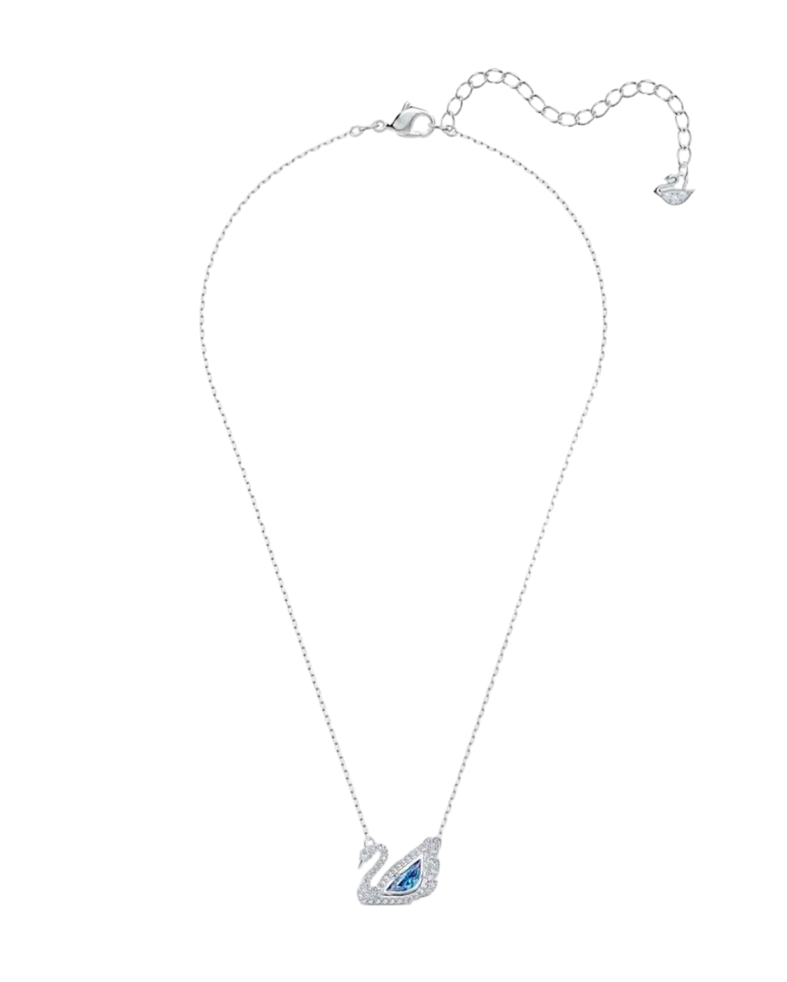 【Swarovski】5533397 Swan Necklace, Dancing Swan, Blue, Rhodium Plated  藍