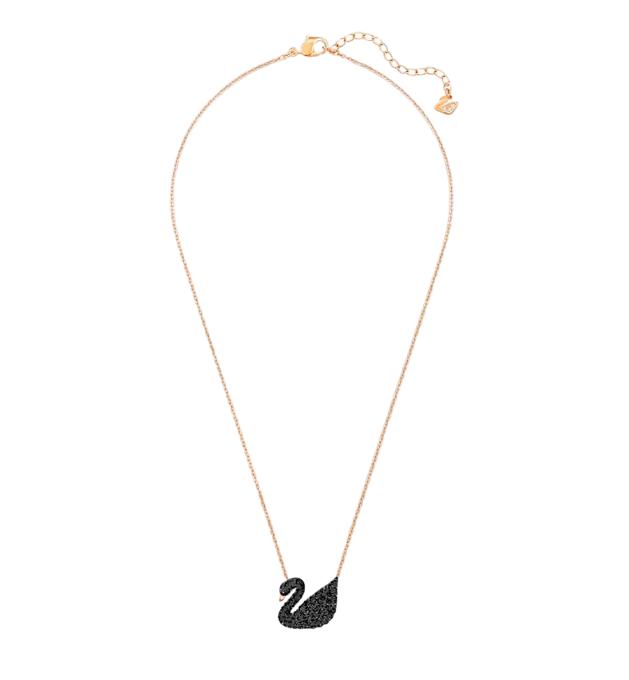 【Swarovski】5204134 大號Swan Pendant, Swan, Black, Rose Gold-tone Plated  黑