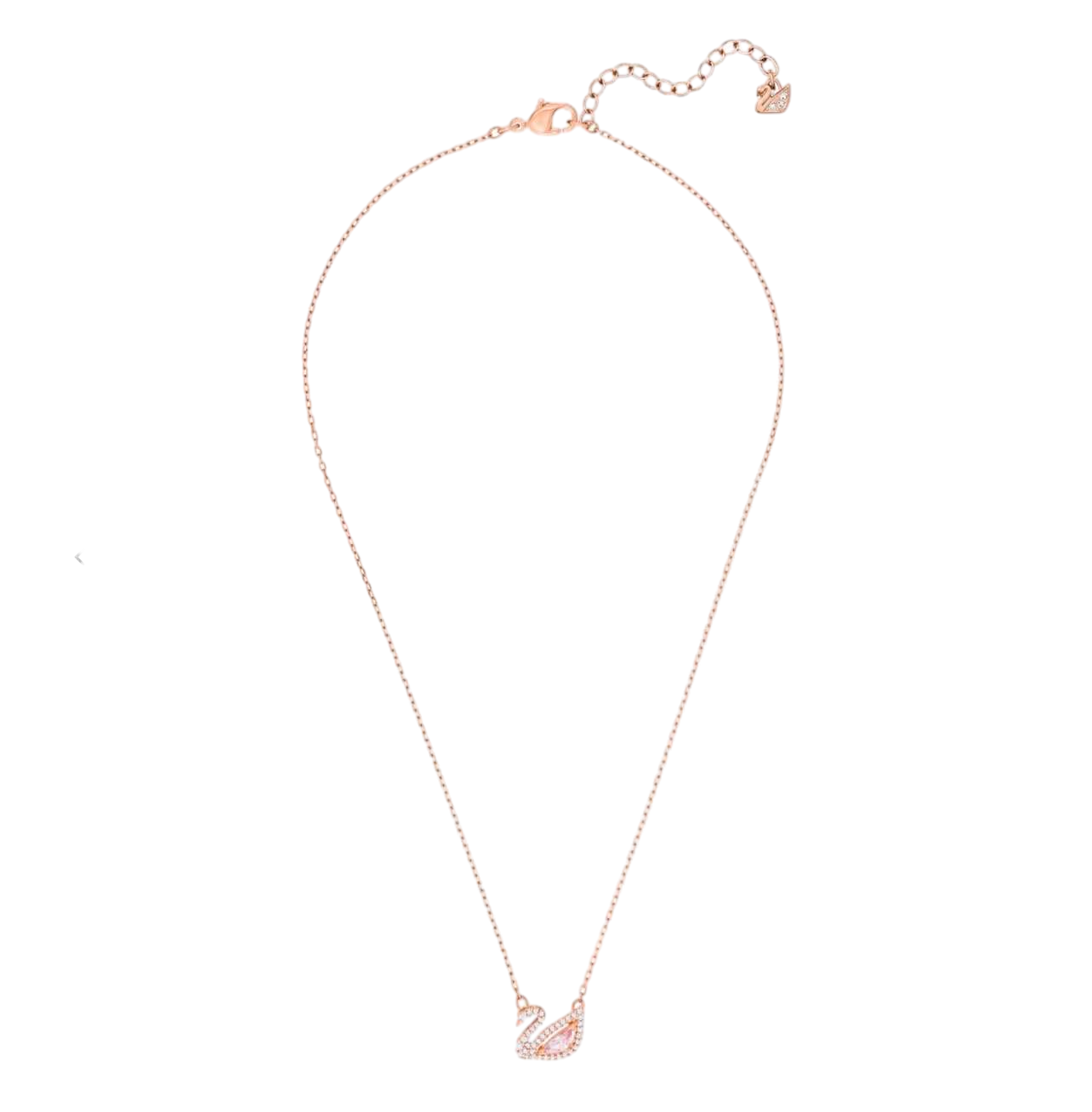 【Swarovski】Swan Necklace, Swan, Pink, Rose Gold-Tone Plated  粉
