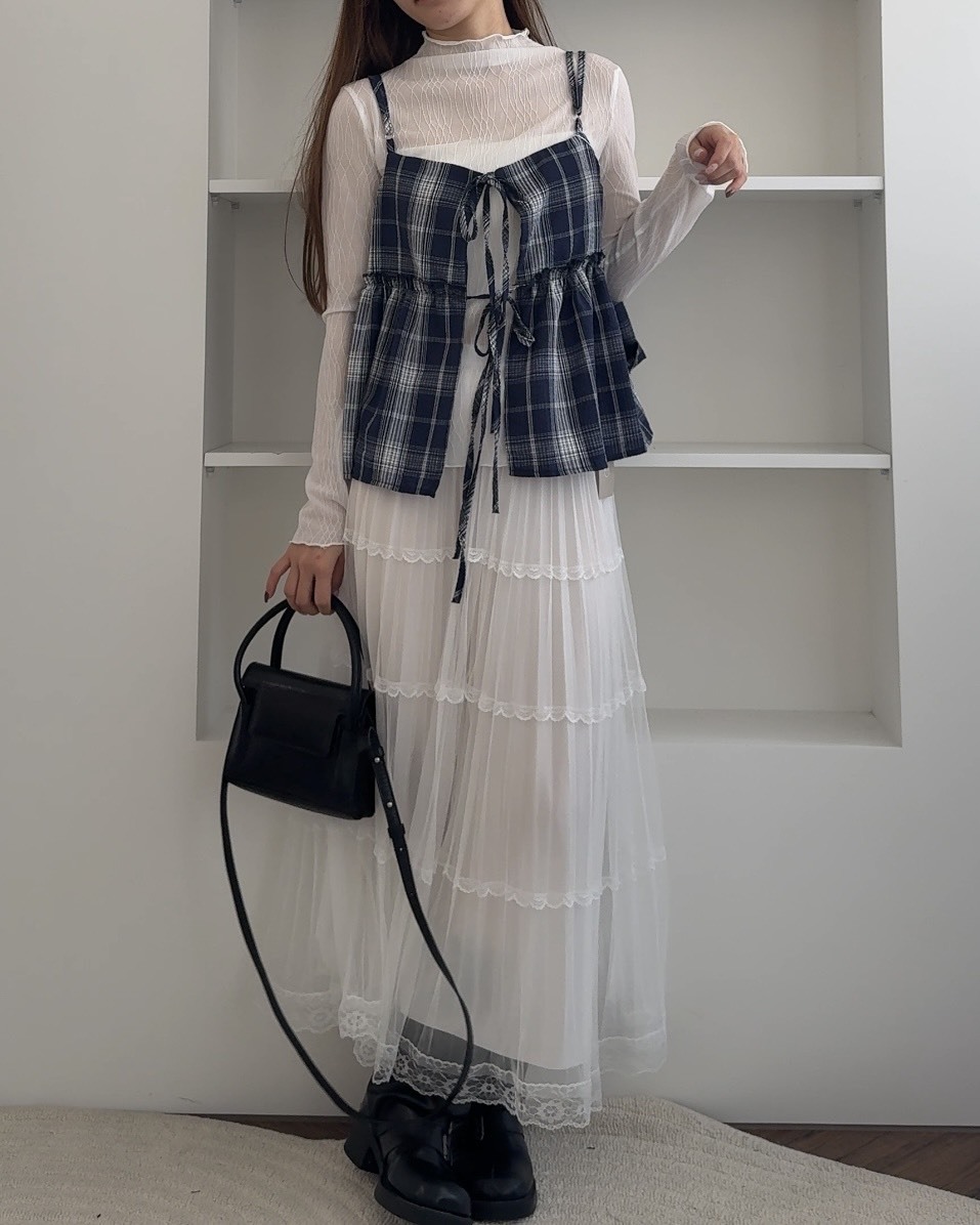 法朵Fado shop｜格紋雙綁結背心 1705009 三色