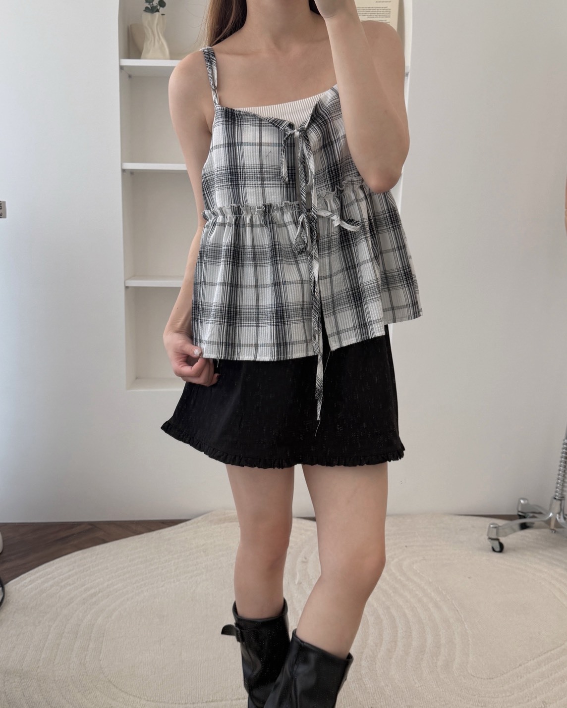 法朵Fado shop｜格紋雙綁結背心 1705009 三色