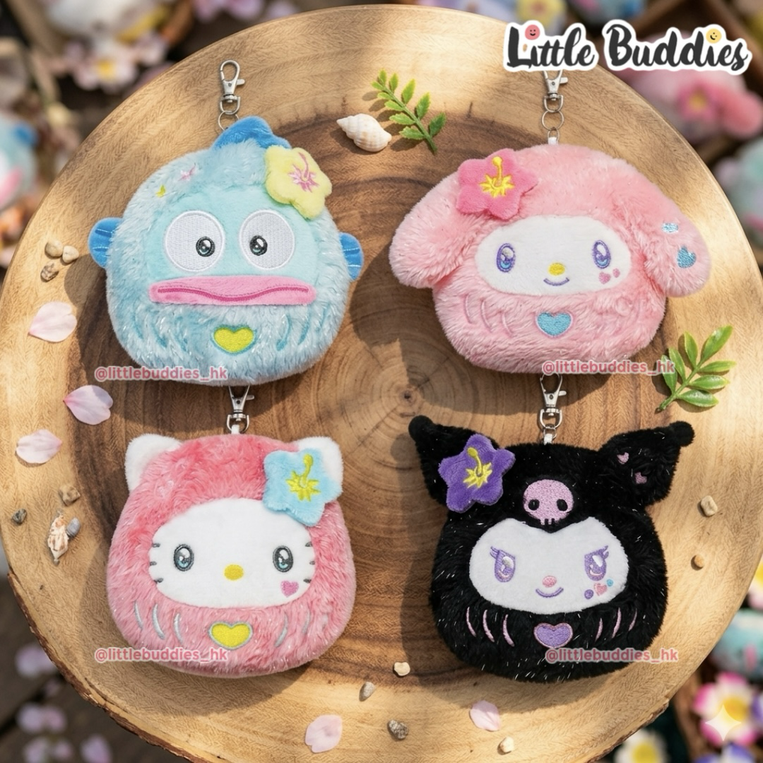 日本 Sanrio 達摩花花造型可伸縮卡包