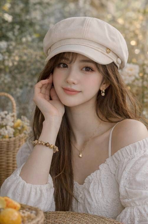 金色鐵牌素色報童帽