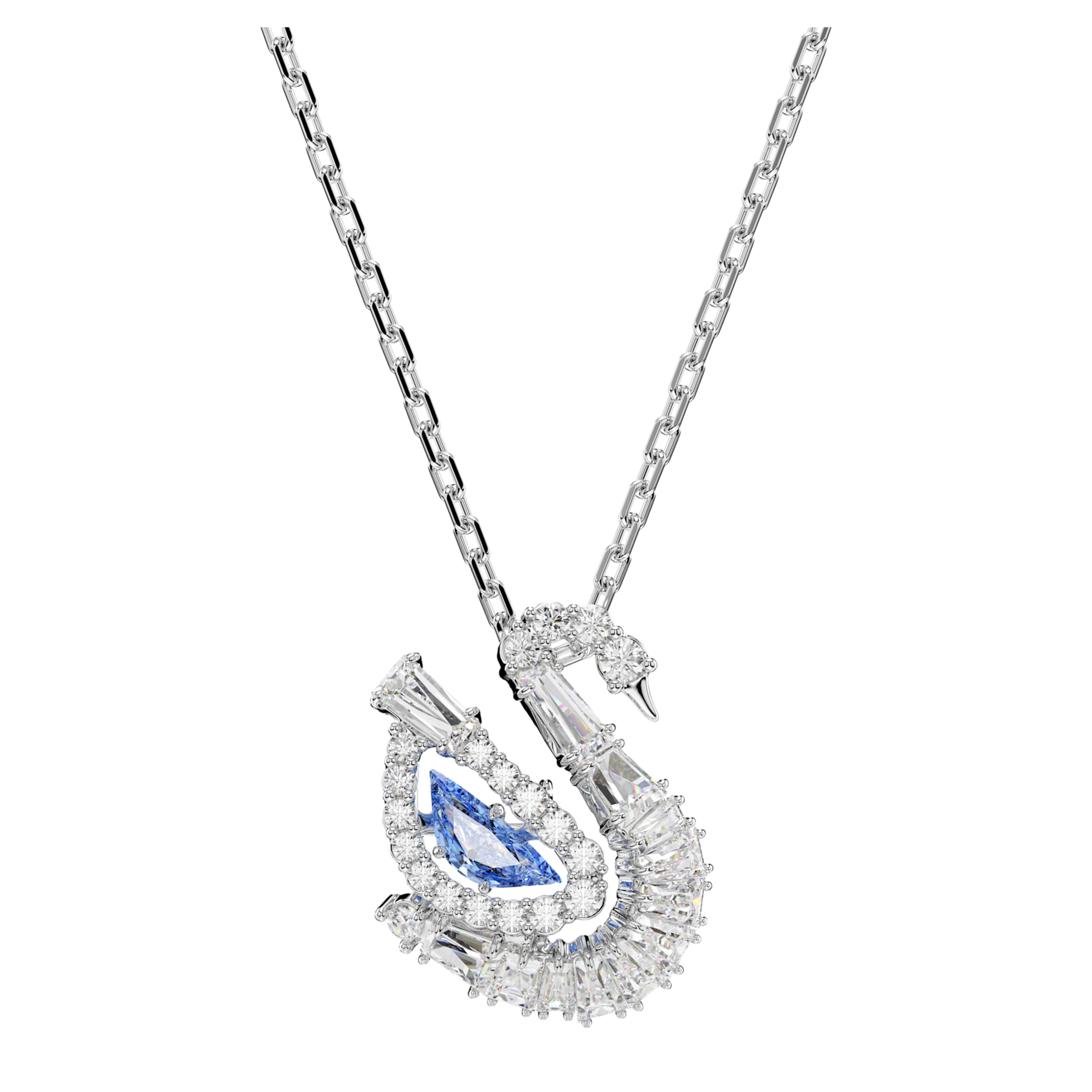 【Swarovski】Swan 鏈墜 混合式切割, 天鵝, 藍色  藍