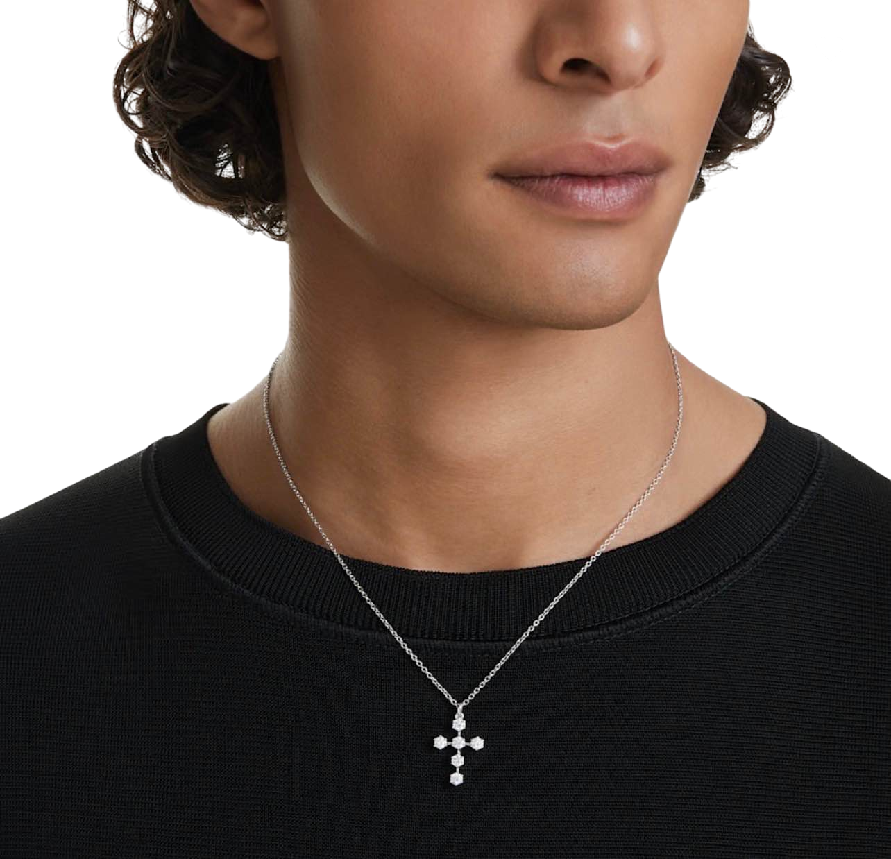 【Swarovski】5675576 Insigne Pendant, Round Cut, Cross, White, Rhodium Plated  銀