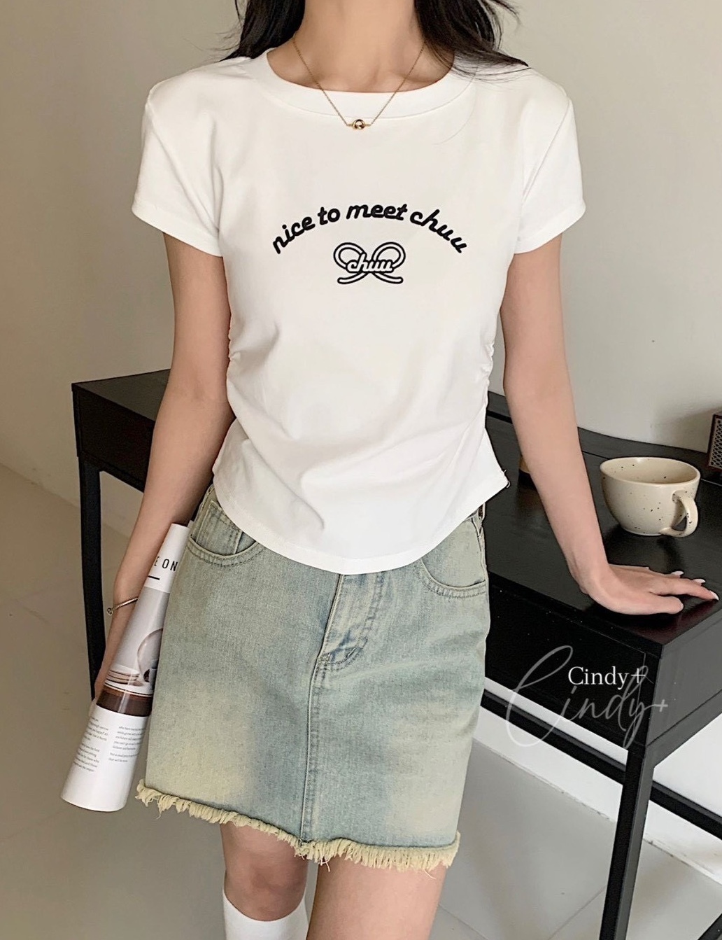 蝴蝶結chuu字母側皺衣