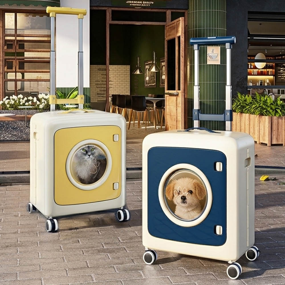 【AOTTO】寵物外出便攜滑輪透氣防應激拉桿航空箱/行李箱/貓籠(AC-231)