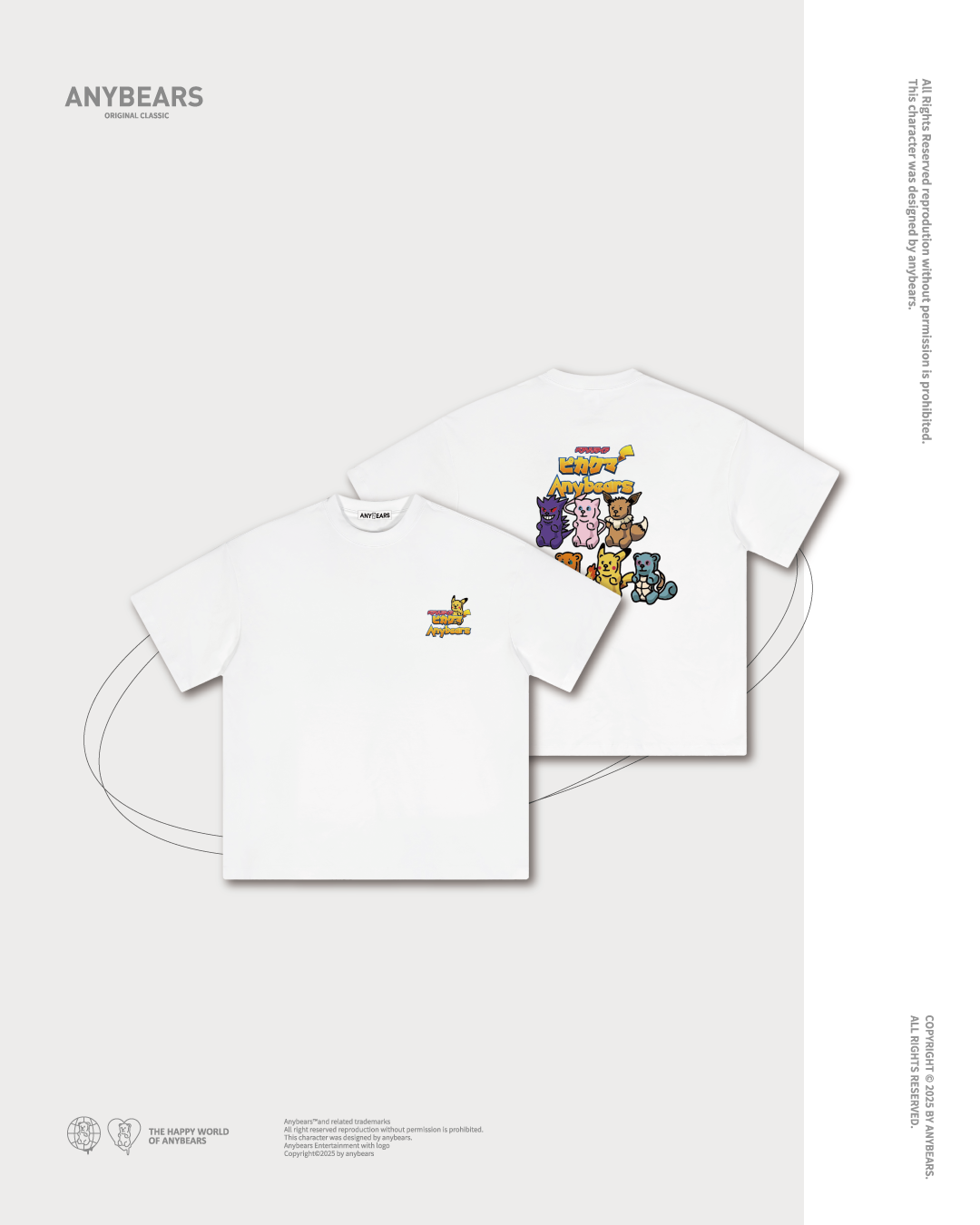 ANYBEARS® Pokémon Bear 神寶七熊 短Tee