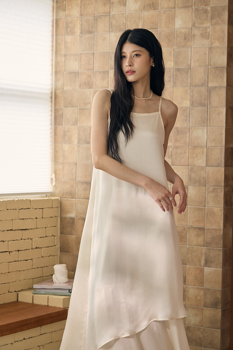 浮光層次不規則細肩洋裝