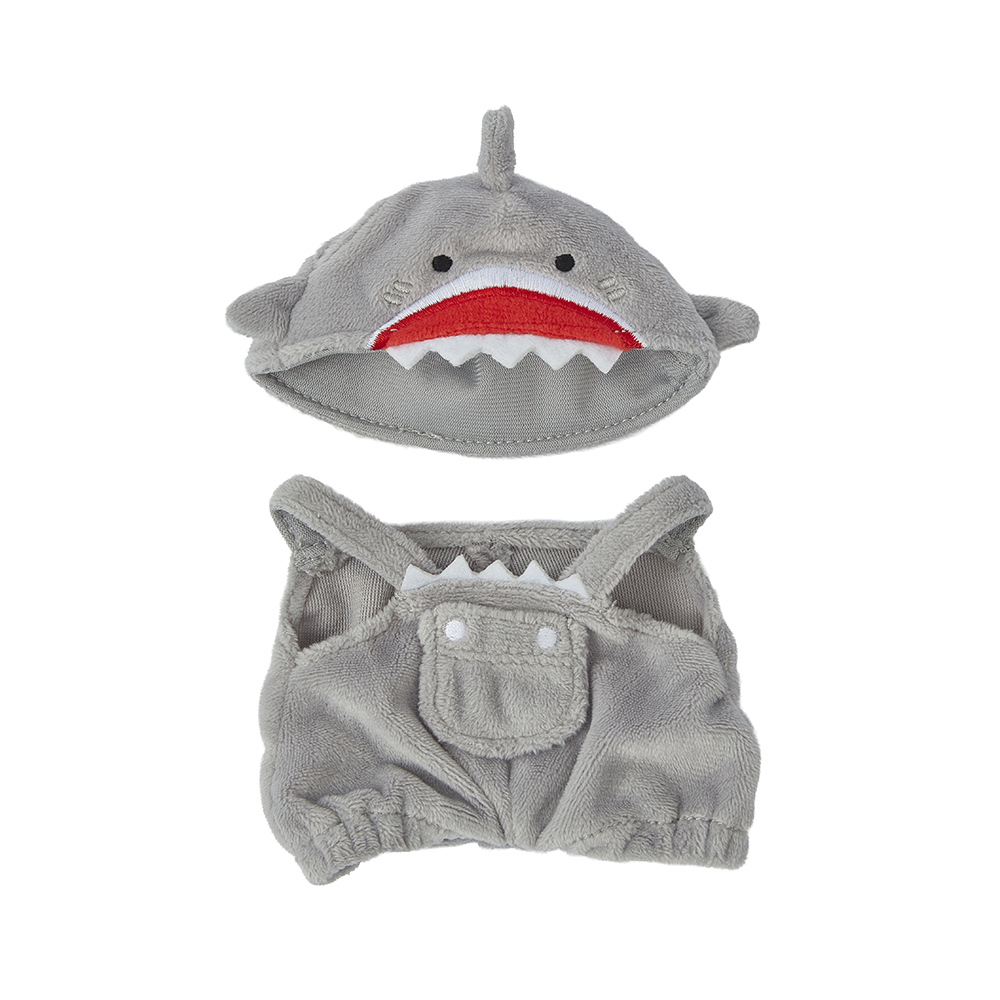 5吋熊貓公仔 - 灰色鯊魚服裝