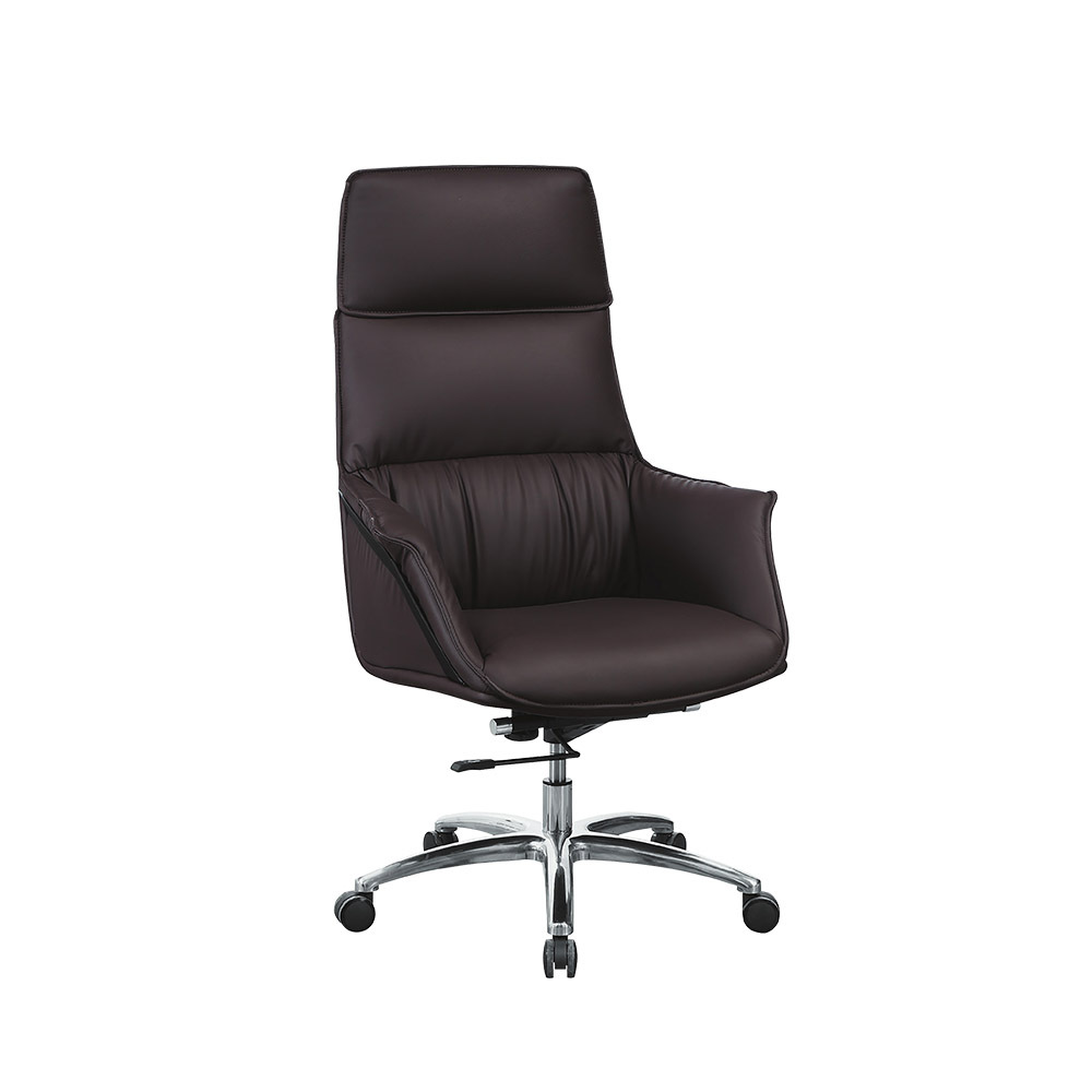 柏蒂家居-岡特深咖啡色皮革扶手主管辦公椅/電腦椅