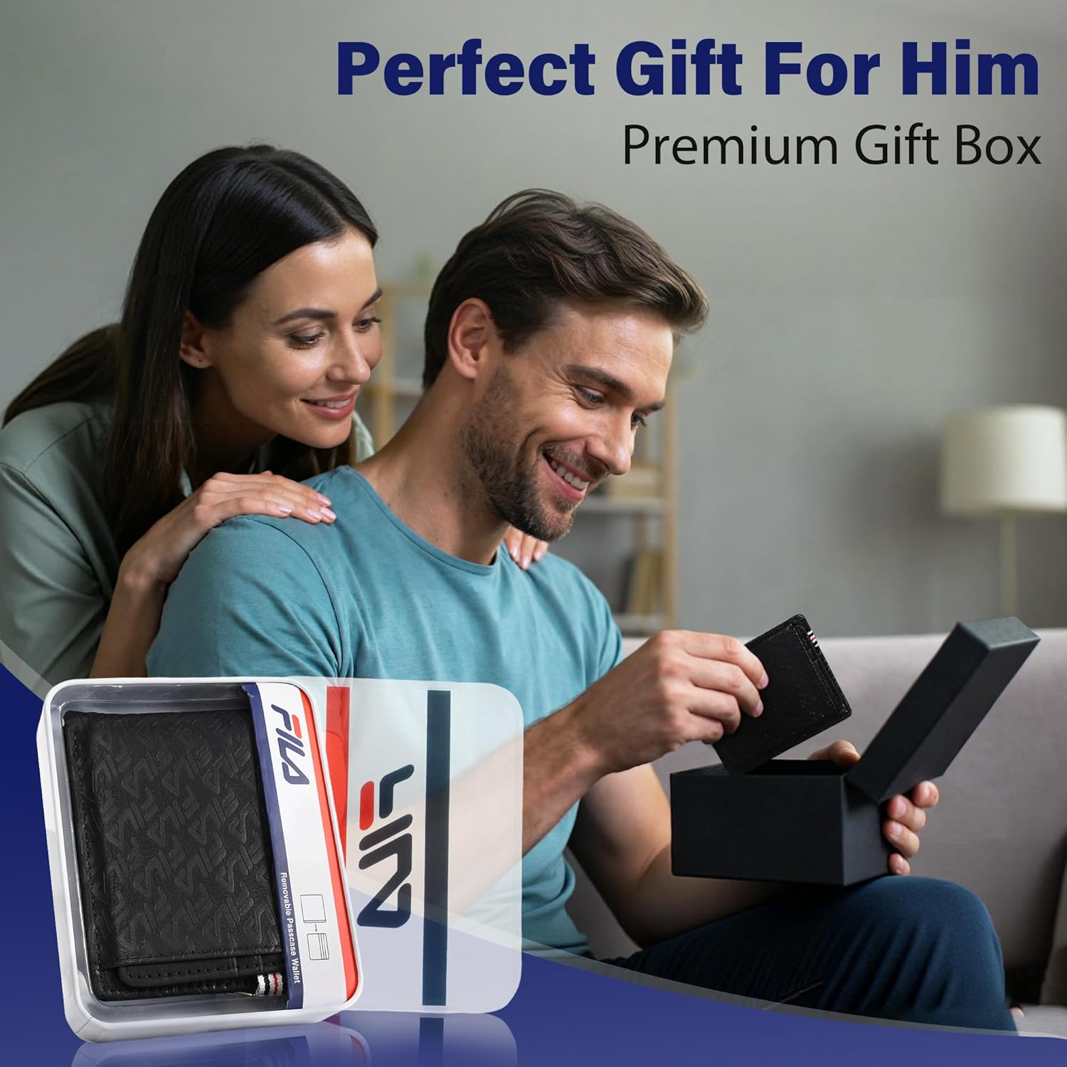 【預購】Fila H040252  男士可拆式二折銀包