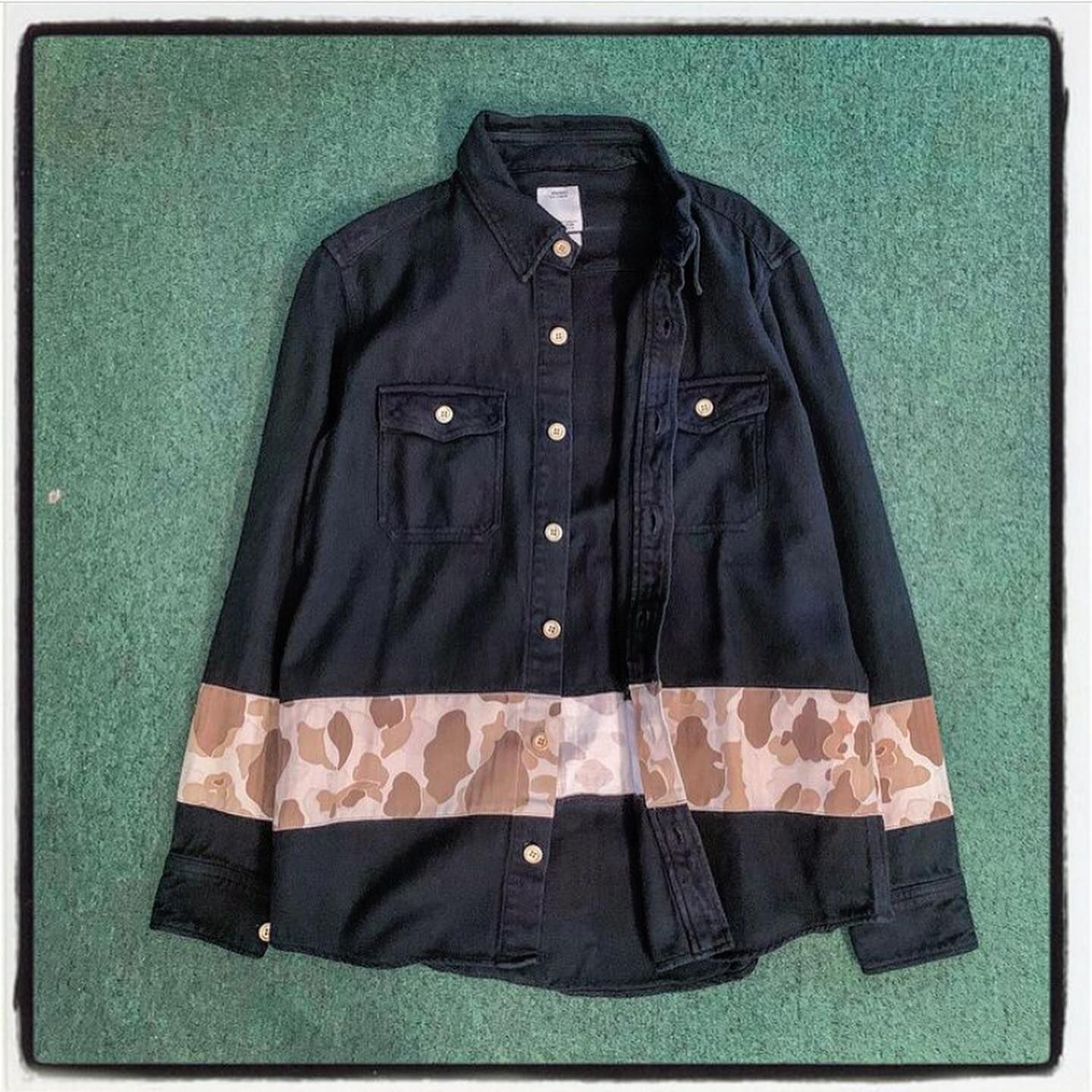 LAST SALE: VISVIM BLACK ELK FLANNEL BORDER CAMO (INDIGO OVERDYE) - INDIGO SIZE 1 IN STOCK NOW (現貨發售中)