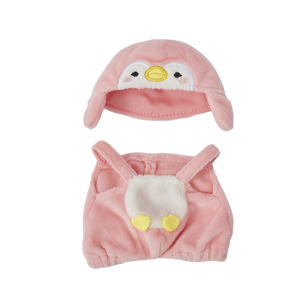 5吋熊貓公仔 - 粉色企鵝服裝