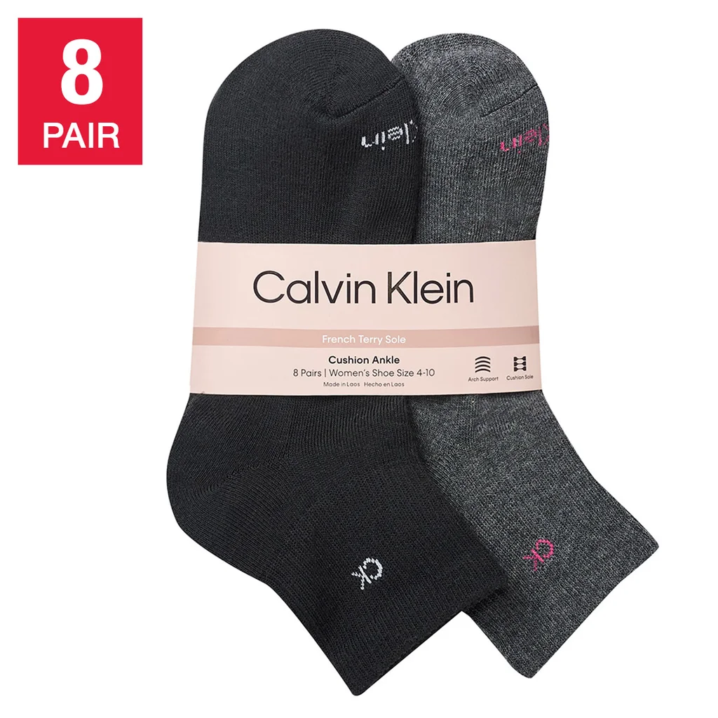【預購】H040255  Calvin Klein 女裝高筒 1/4 襪 (8 雙裝)