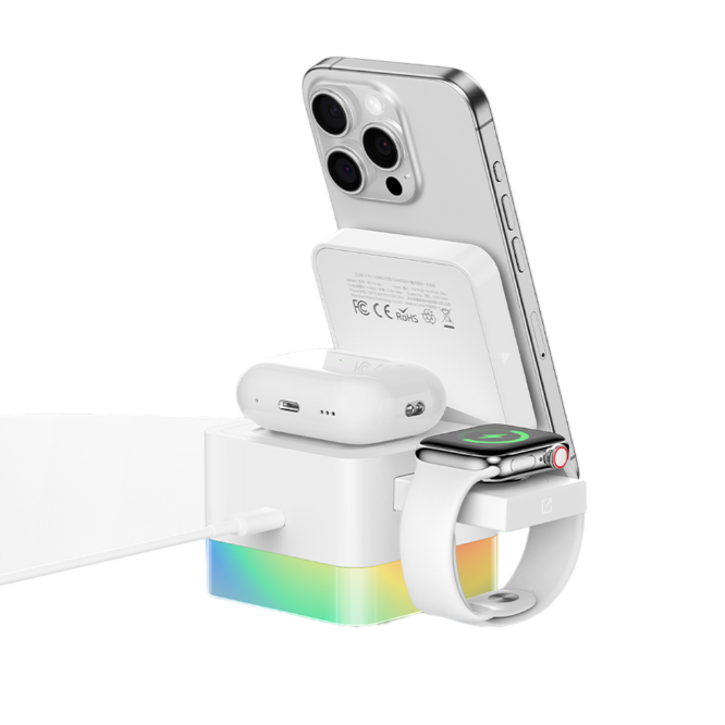 Recci Strong Magnetic 4合1 氣氛燈無線充電座 RCW-46