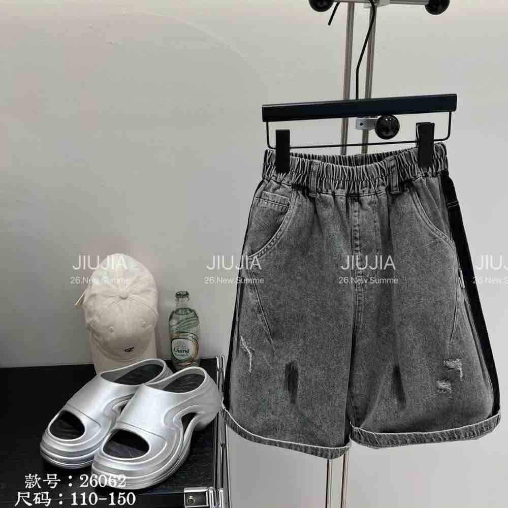 中大童兩側原色牛仔褲