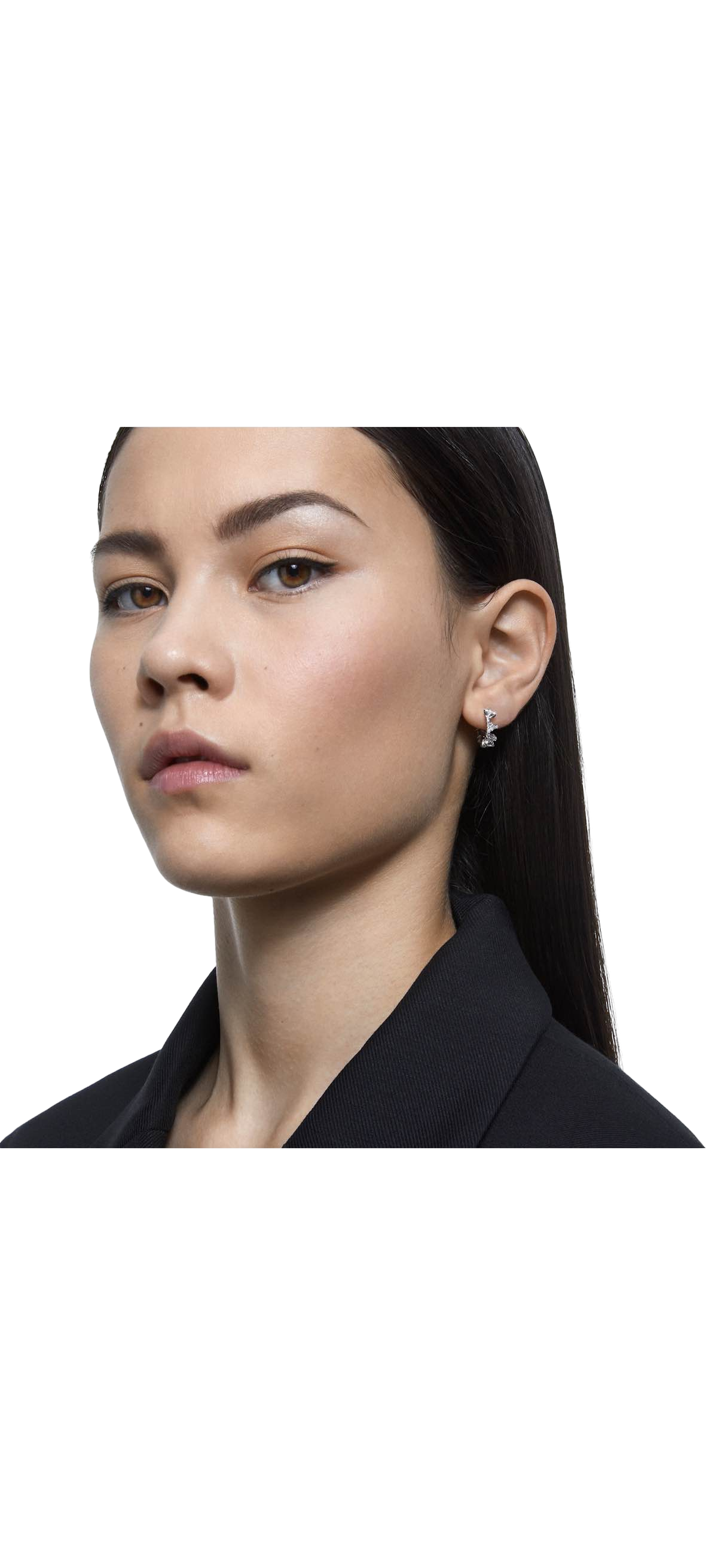 【Swarovski】Pop Earrings, White, Rhodium  銀