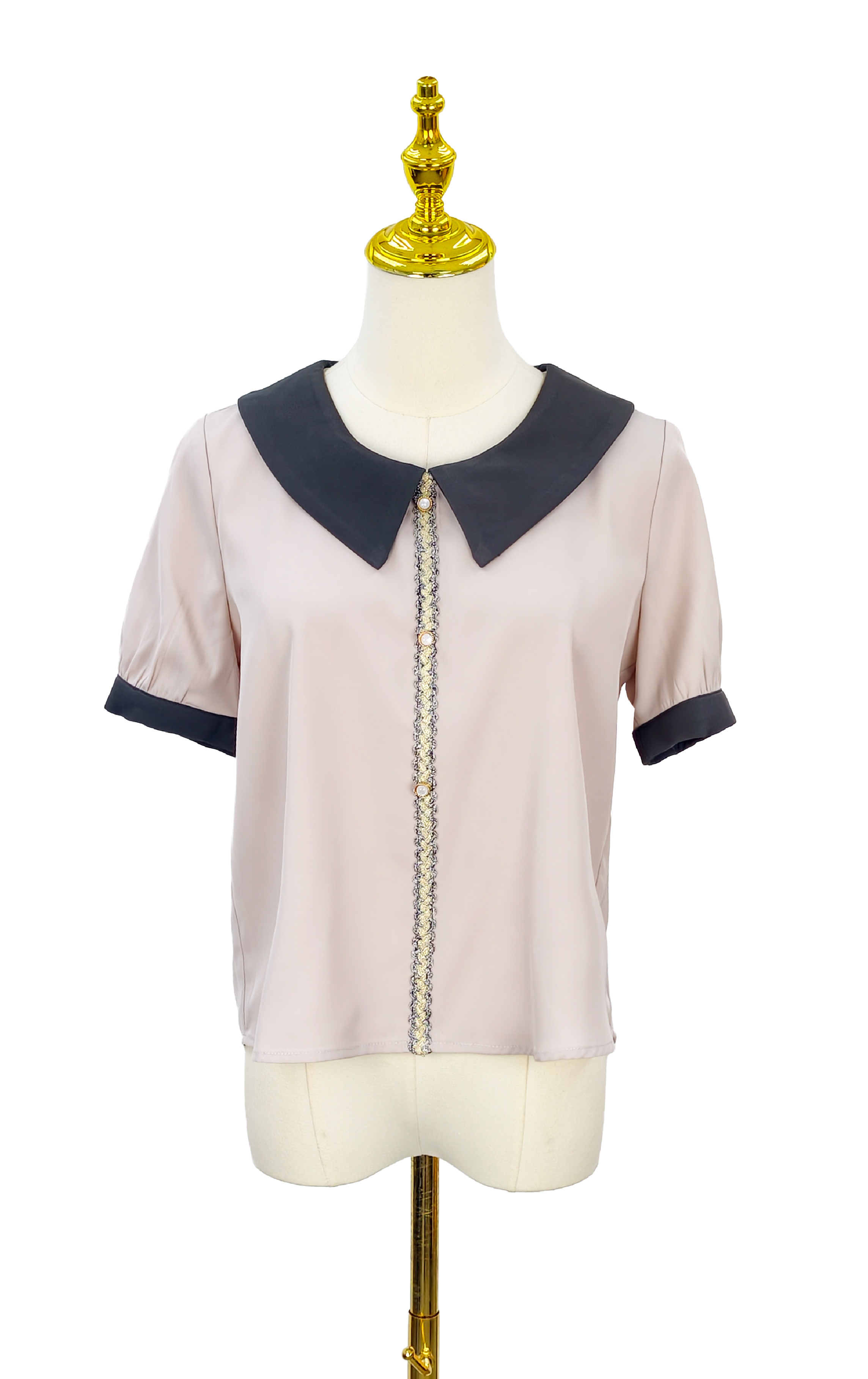 撞色翻領上衣 SH0403