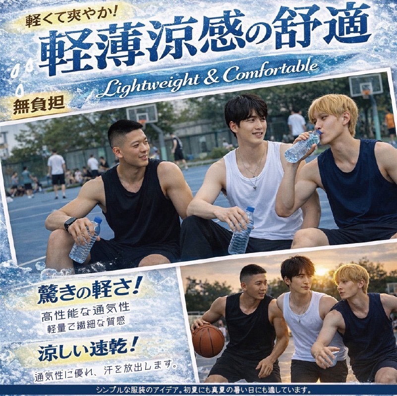 台日研發冰絲輕盈速乾男背心5175