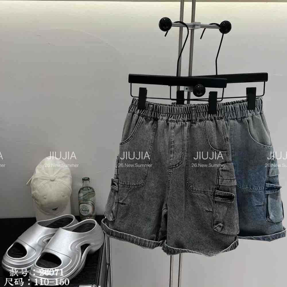 中大童多變化口袋牛仔短褲