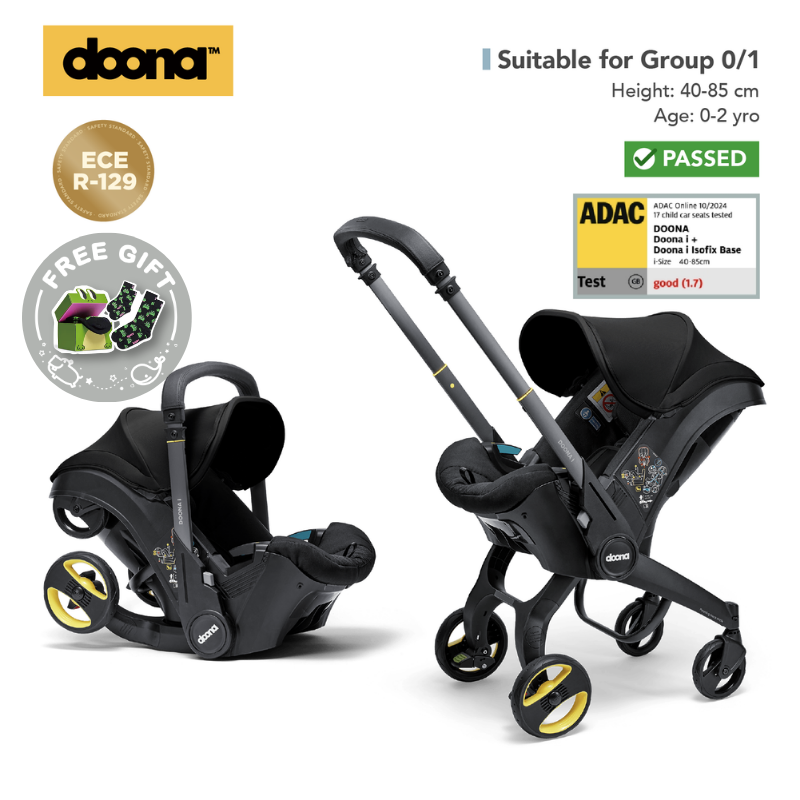 Doona I - 嬰兒車連汽車安全座椅 (黑色)