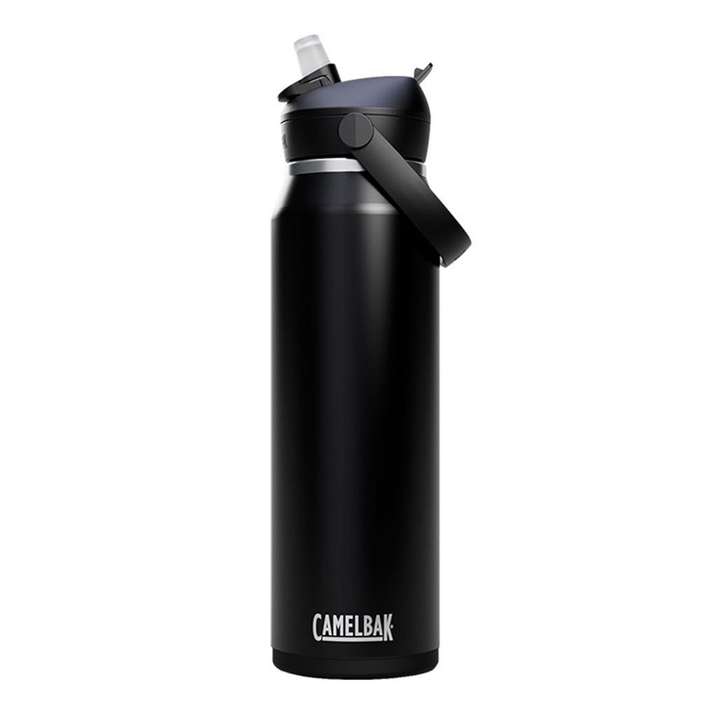【CamelBak】1000ml Flip Straw不鏽鋼多水吸管保溫瓶(保冰)-[黑、銀、綠、象牙白]