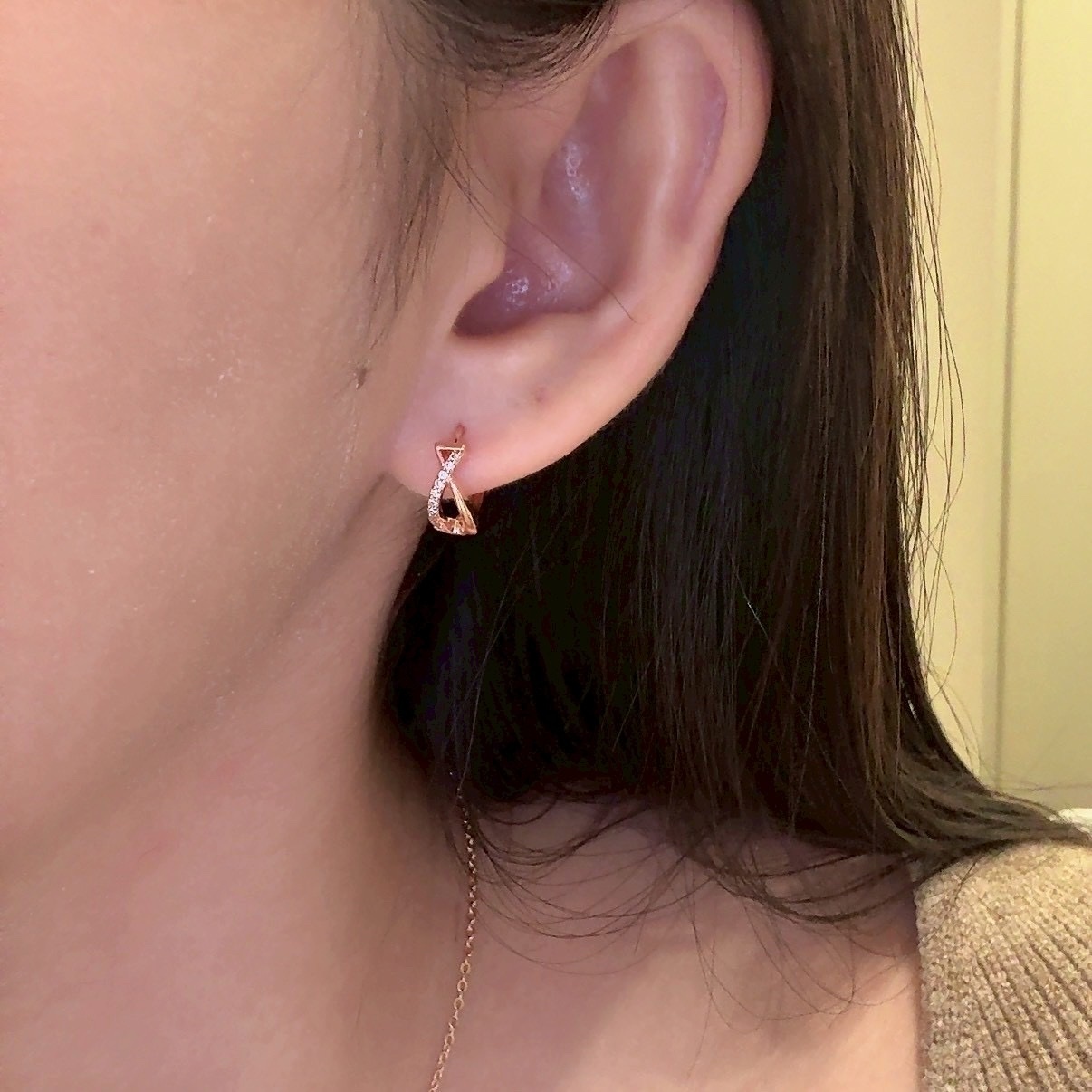 Gy”luv無盡浪漫永恆玫瑰金/白金耳釦釘