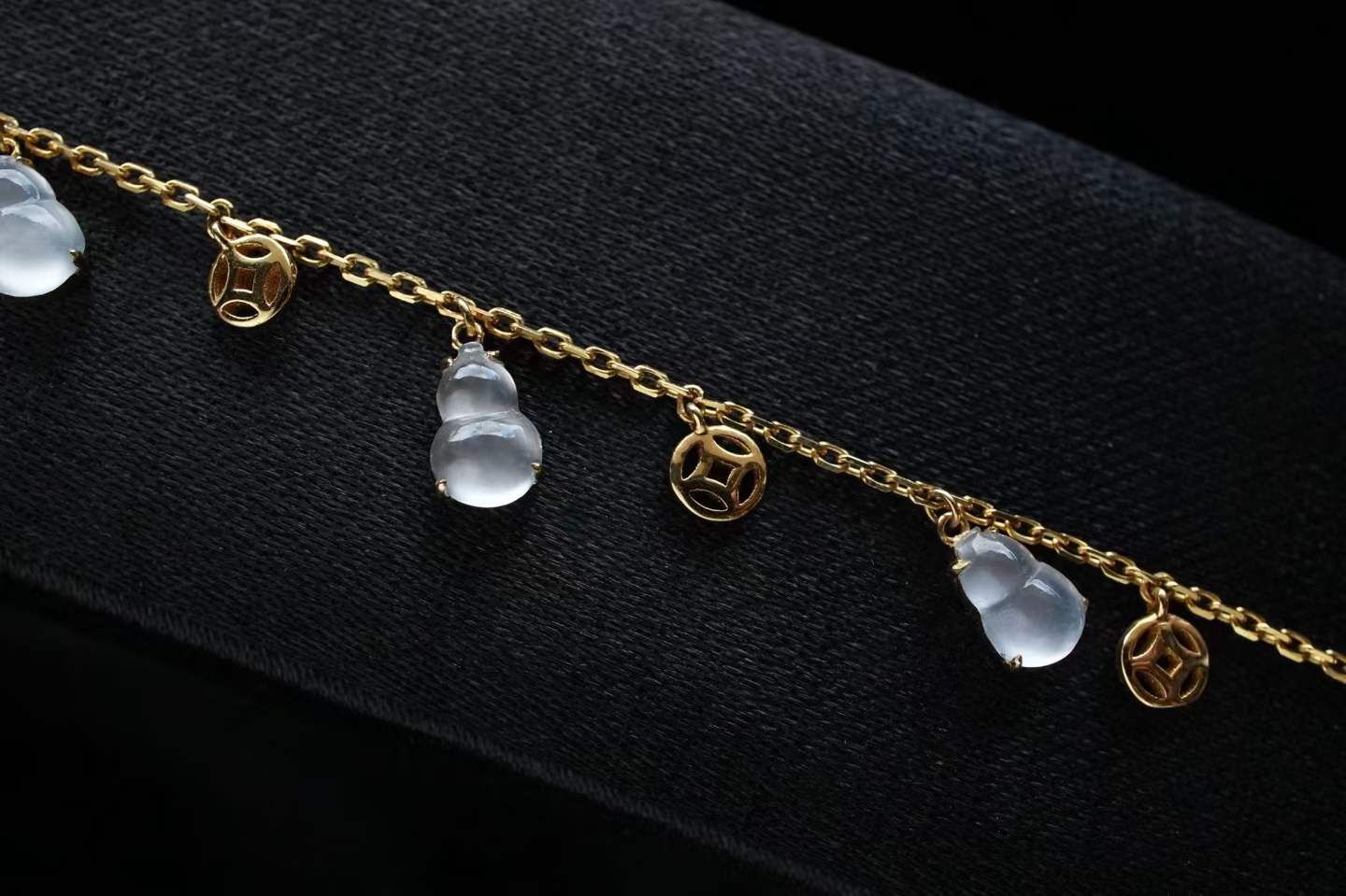 325819 翡翠玻璃種葫蘆手鏈